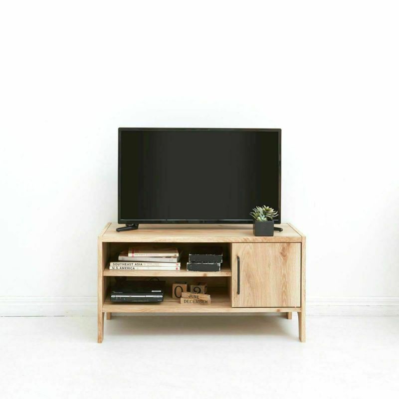 Made in Japan TV stand, width 88cm, height 45cm, vintage natural, easy to assemble, compatible with 32V TVs