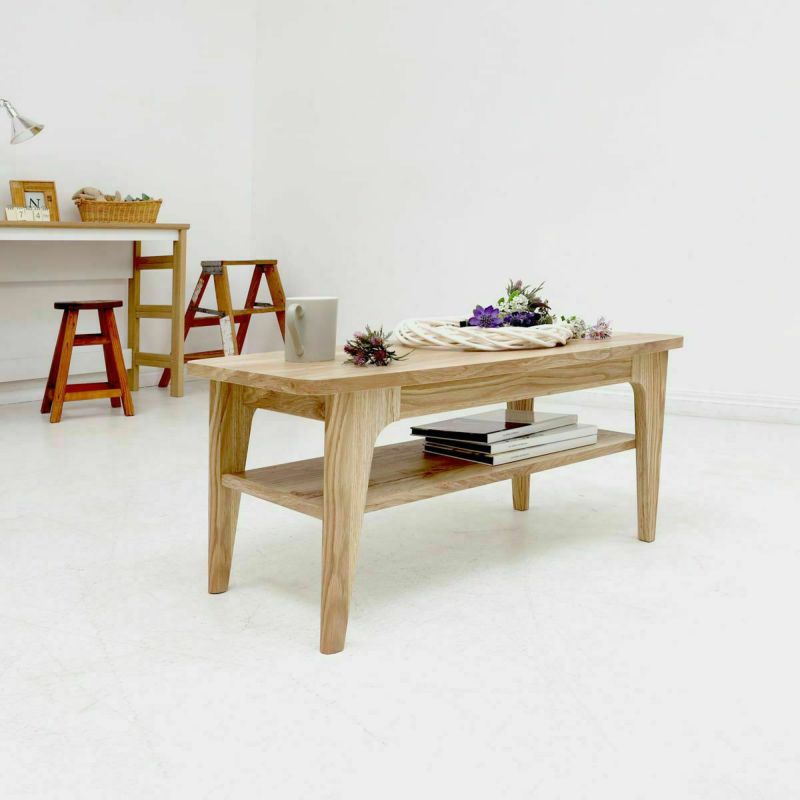 Low table width 80cm height 39cm vintage natural center table desk