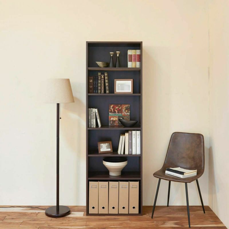 Free rack, width 59cm, height 180cm, dark brown, basic, bookshelf, shelf