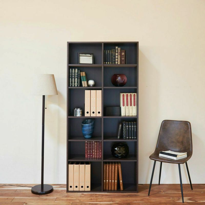 Free rack, width 86cm, height 180cm, dark brown, basic, bookshelf, shelf