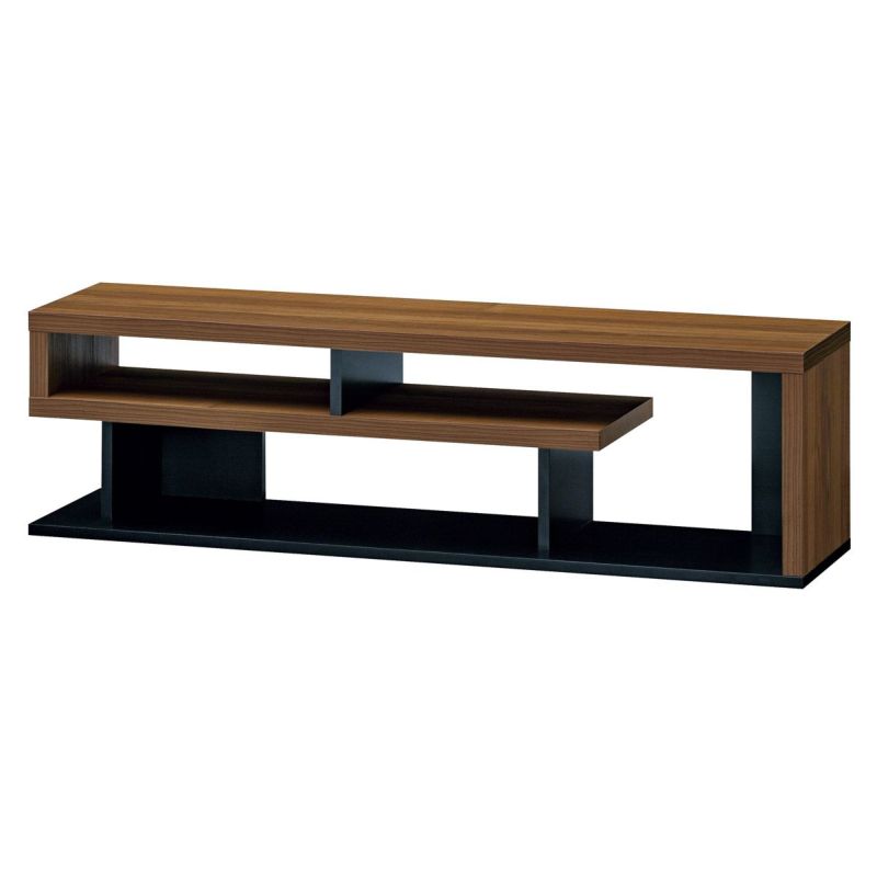 TV stand, width 121cm, height 35cm, dark brown, 50V compatible, TV board