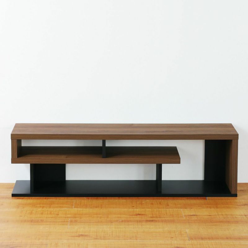 TV stand, width 121cm, height 35cm, dark brown, 50V compatible, TV board