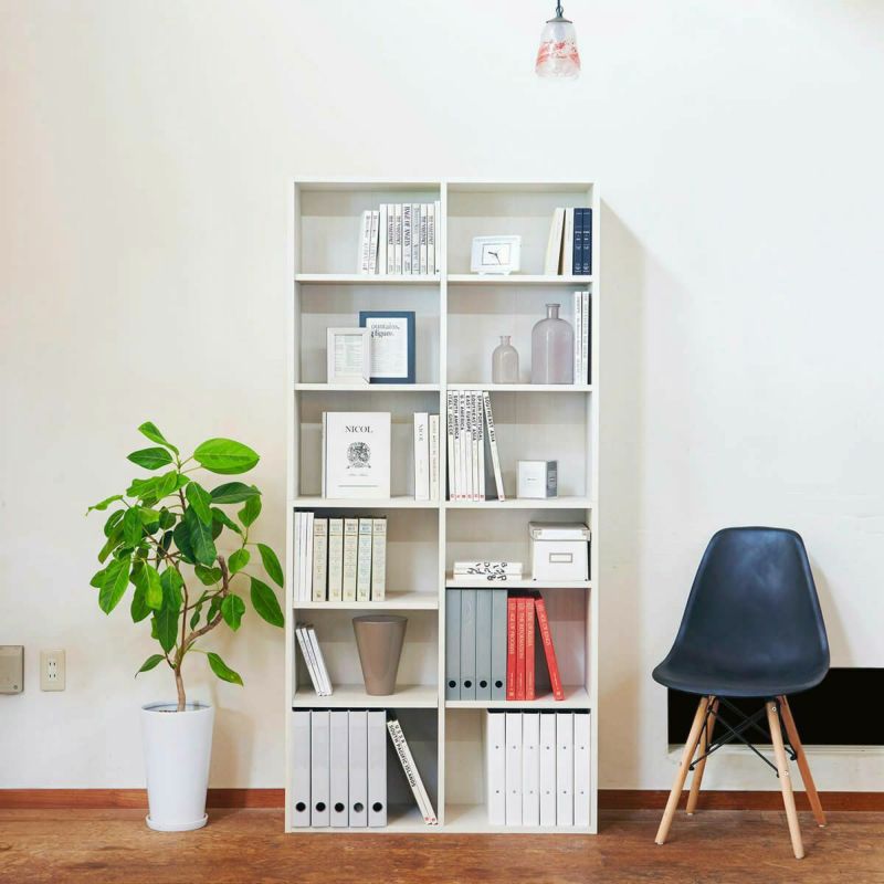 Free rack, width 86cm, height 180cm, white, plain wood, basic, bookshelf, shelf