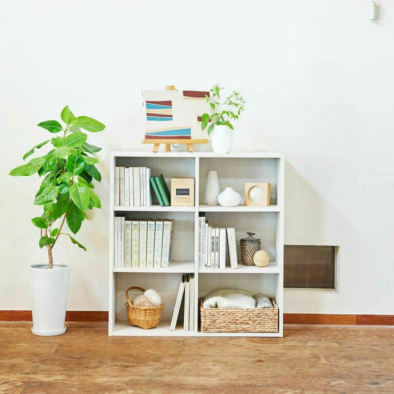 Free rack, width 86cm, height 90cm, white, plain wood, basic, bookshelf, shelf