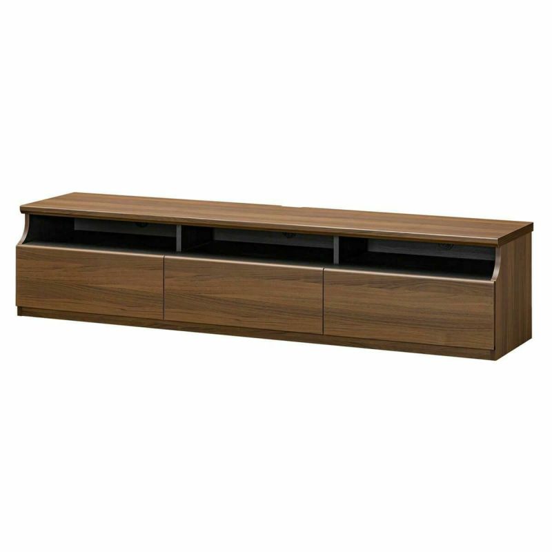 TV stand, width 178cm, height 40cm, dark brown, 75-inch compatible, simple, lowboard with soft lines