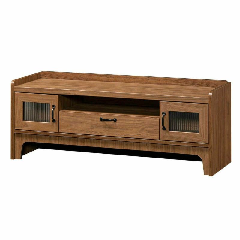 TV stand, width 117cm, height 46cm, brown, retro, vintage, 50-inch compatible, glass door