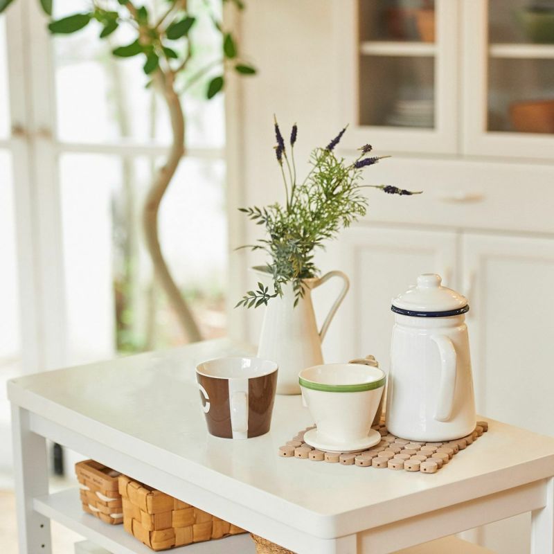 Kitchen cart, 3 shelves, width 53cm, height 85cm, white, melamine top, casters, kitchen storage