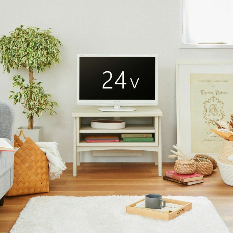 テレビ台 幅61cm 高さ42cm アイボリー 24V型対応 TVボード ローボード