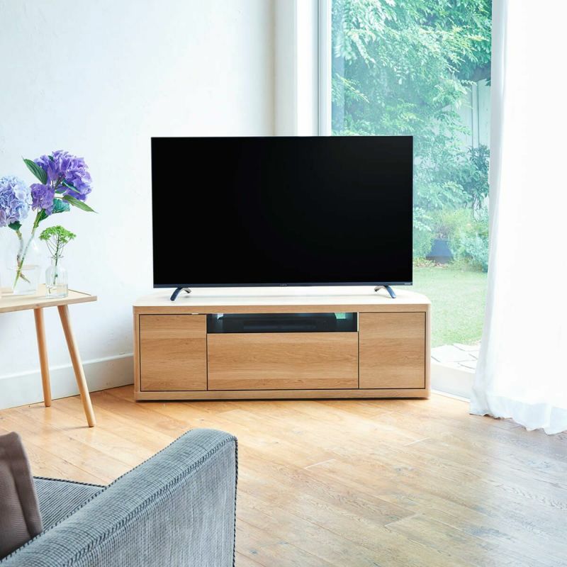 TV stand, width 110cm, height 36cm, natural brown, corner type, compatible with 49-inch TVs, TV board, lowboard