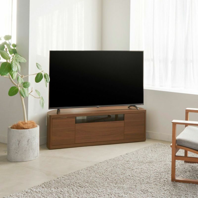 TV stand, width 110cm, height 36cm, dark brown, corner type, compatible with 49-inch TVs, lowboard