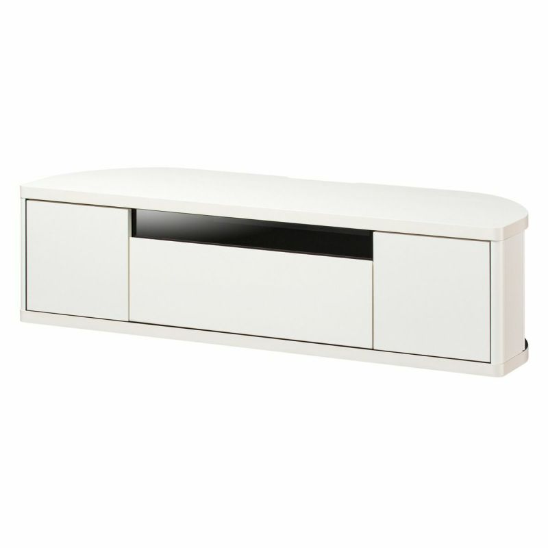 TV stand, width 130cm, height 36cm, white, corner type, compatible with 55-inch TVs, lowboard