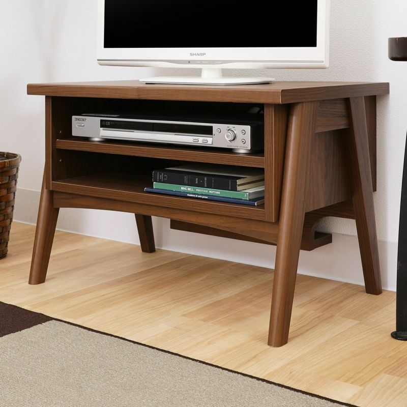 TV stand, width 61cm, height 42cm, dark brown, 24V compatible, TV board, lowboard