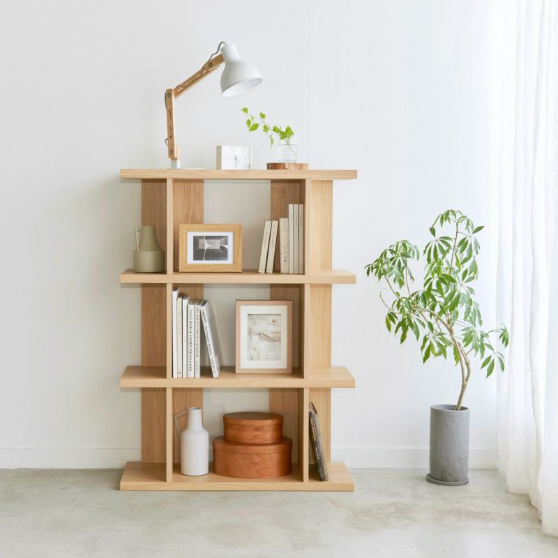 Display rack, shelf, width 82cm, height 113cm, natural brown, decorative shelf