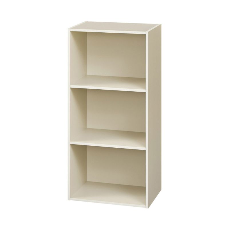 Color box, 3 shelves, width 42cm, height 89cm, dull beige, can be placed horizontally