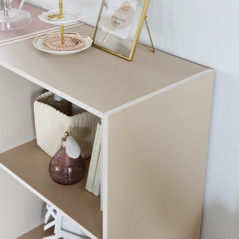 Color box, 3 shelves, width 42cm, height 89cm, dull beige, can be placed horizontally