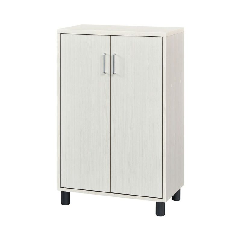 Shoe cabinet, shoe box, width 63cm, height 99cm, white, white wood, door, holds about 18 pairs of shoes, shoe cabinet, entryway storage