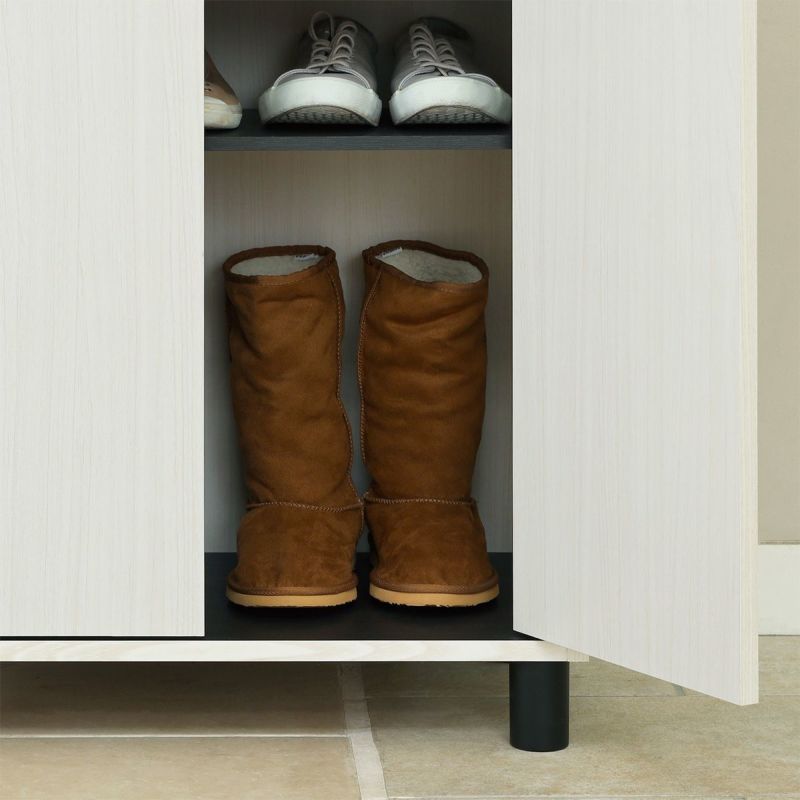 Shoe cabinet, shoe box, width 63cm, height 99cm, white, white wood, door, holds about 18 pairs of shoes, shoe cabinet, entryway storage