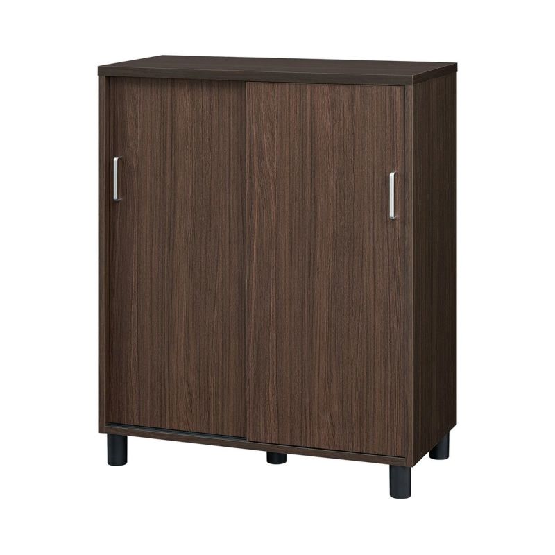 Shoe cabinet, shoe box, width 81cm, height 99cm, dark brown, sliding door, holds approximately 24 pairs of shoes, shoe cabinet, entryway storage