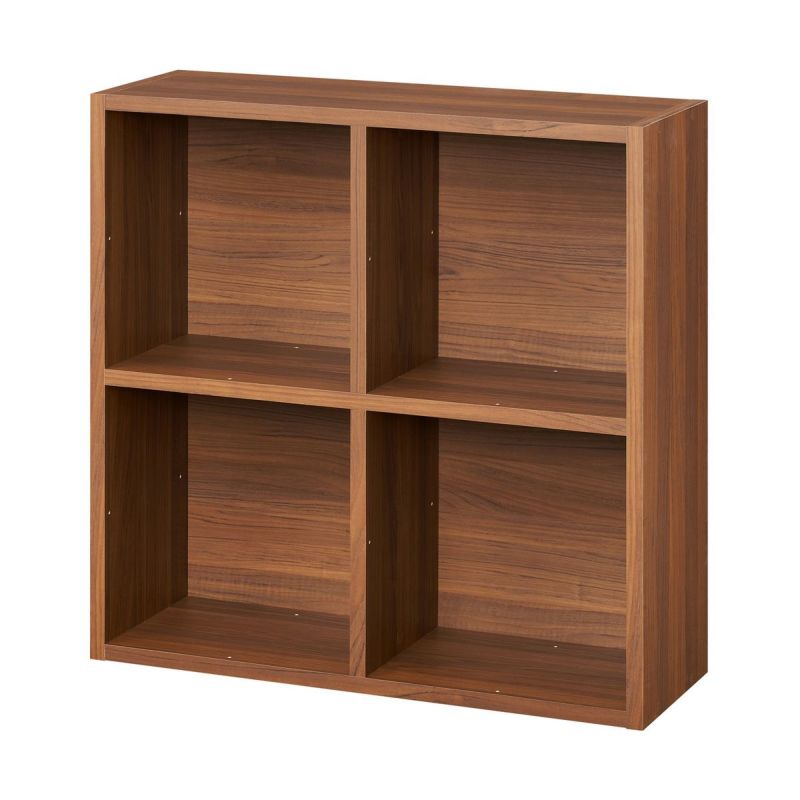 Free Rack Dark Brown Grid Rack Display Shelf Bookshelf Shelf Can be Placed Horizontally [Width 84cm]