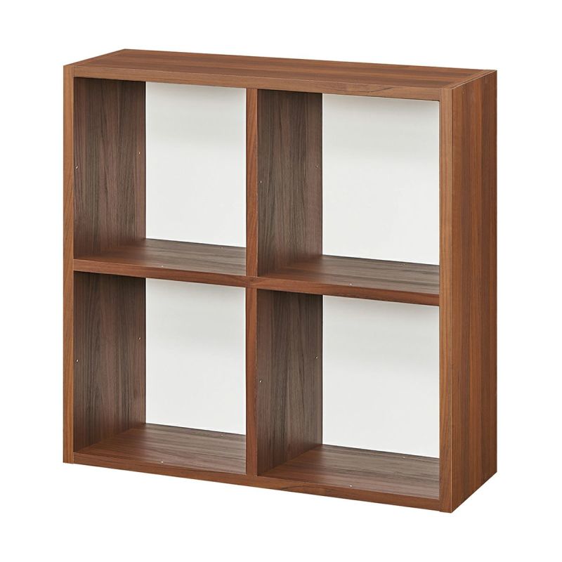 Free Rack Dark Brown Grid Rack Display Shelf Bookshelf Shelf Can be Placed Horizontally [Width 84cm]