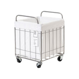 FOLDING LAUNDRY SQUARE BASKET with CASTER 40L WIDE ホワイト