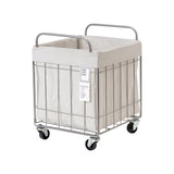 FOLDING LAUNDRY SQUARE BASKET with CASTER 40L WIDE ライトグレー