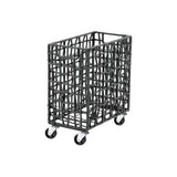 FOLDING ROUGH KNIT LAUNDRY BASKET with CASTER 28L SLIM グレー