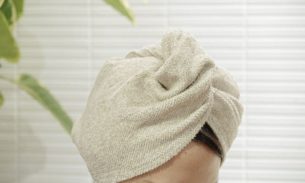 KIVI Hair Turban, White x Linen