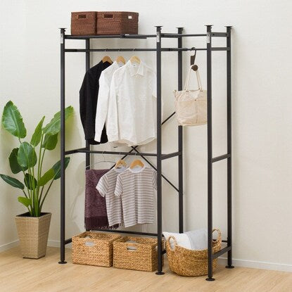 Extendable closet hanger rack (BN01 BK)