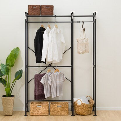 Extendable closet hanger rack (BN01 BK)