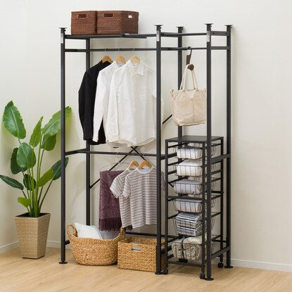 Extendable closet hanger rack (BN01 BK)