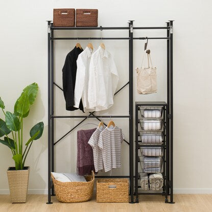 Extendable closet hanger rack (BN01 BK)