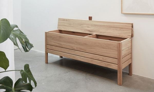 A Line Storage Bench 111 White Oak