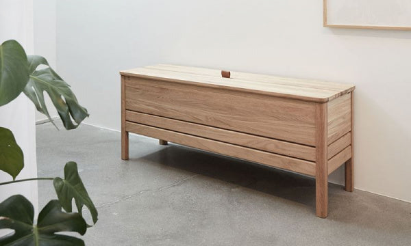 A Line Storage Bench 111 White Oak