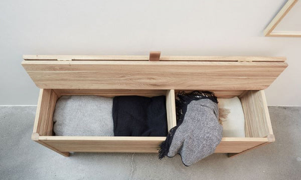A Line Storage Bench 111 White Oak