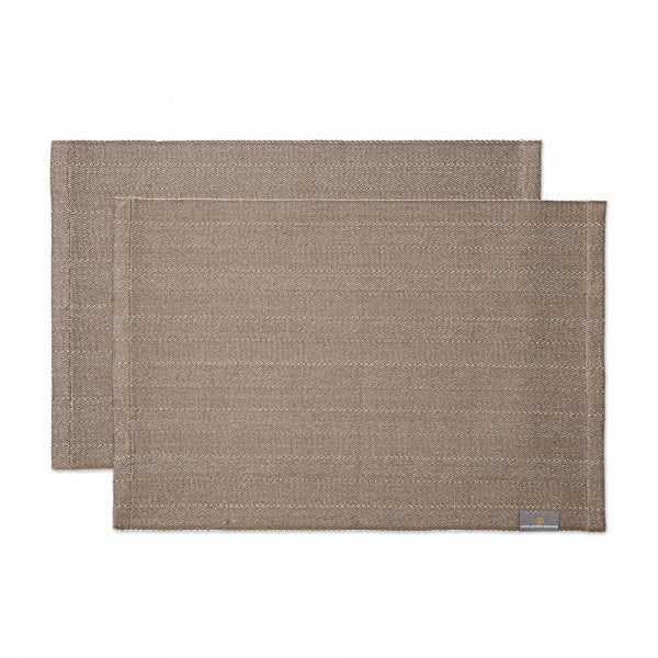 Herringbone Placemats, 50x36cm, Set of 2, Walnut