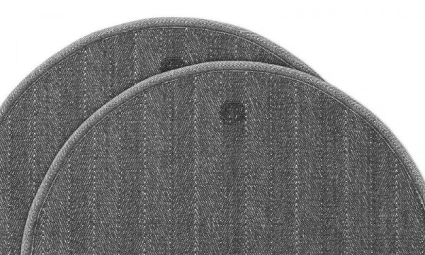 Round Placemats, Herringbone, φ40cm, Set of 2, Dark Gray