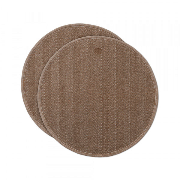 Round Placemats, Herringbone, φ40cm, Set of 2, Walnut