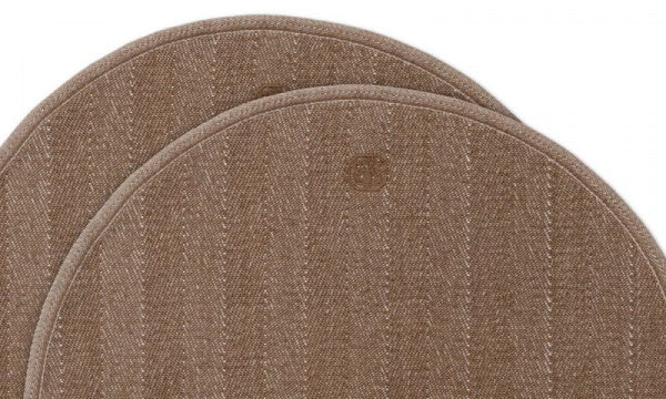 Round Placemats, Herringbone, φ40cm, Set of 2, Walnut