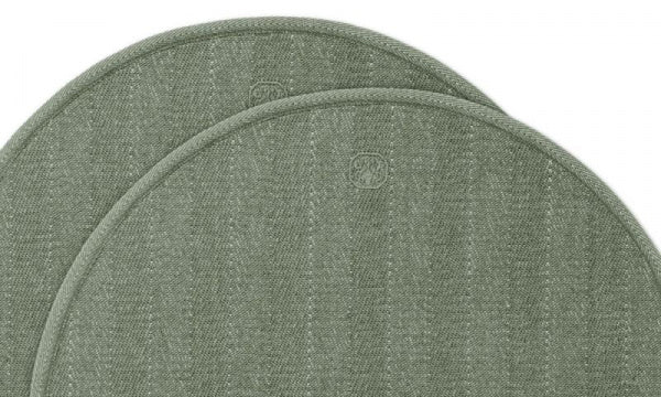 Round Placemats, Herringbone, φ40cm, Set of 2, Mineral Green