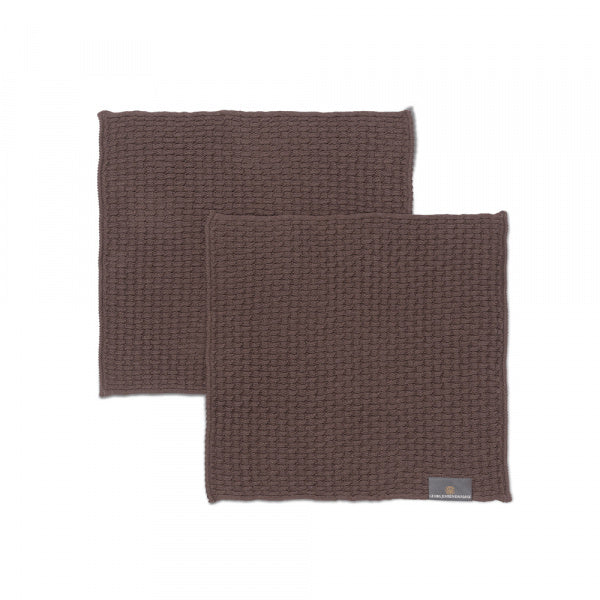 Knoll Dishcloth, 27x27cm, Pack of 2, Walnut