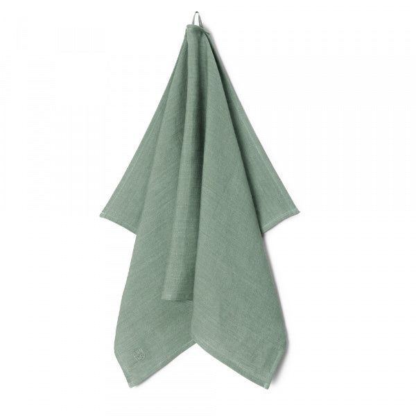 Linen Tea Towel, Plain, 50x80cm, Mineral Green