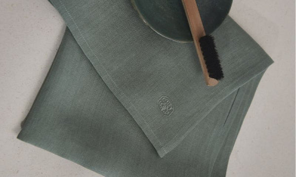 Linen Tea Towel, Plain, 50x80cm, Mineral Green