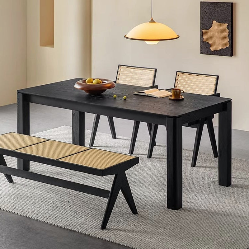 White ash wood modern dining table