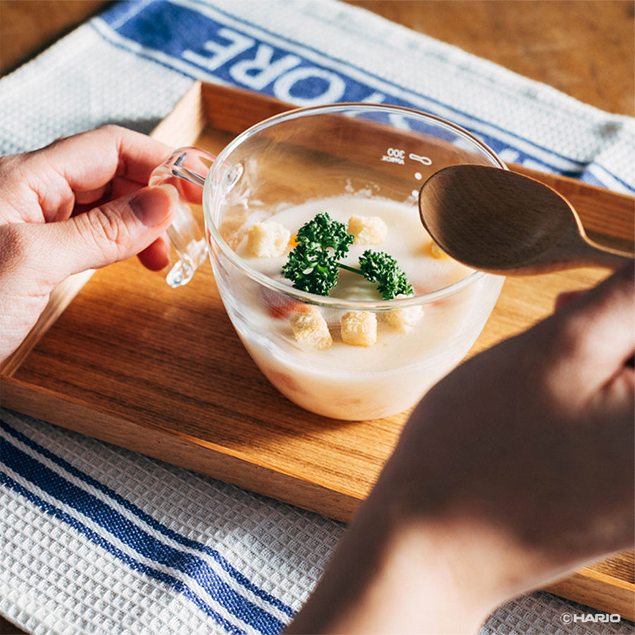 Glass microwave soup cup