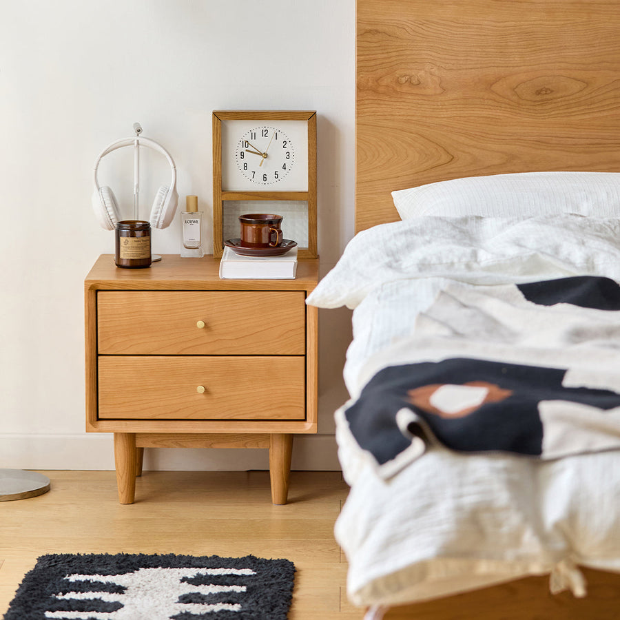 Cherry Wood Compact Night Table