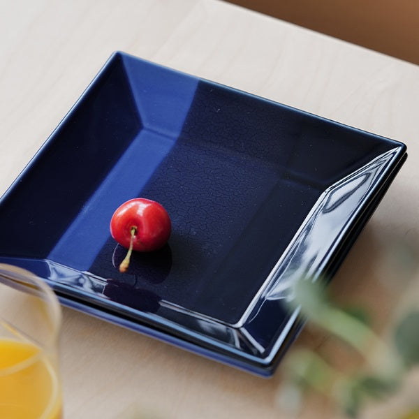 角皿 KASANE 16cm 紺色