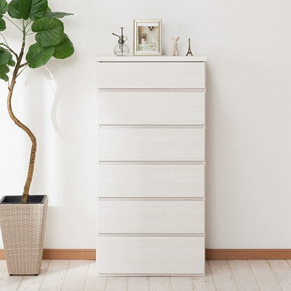 High chest (Elea K 60 WH 6 drawers)