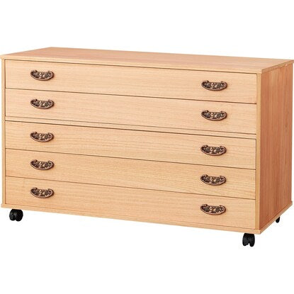 Paulownia chest with casters, persimmon finish (MRPA-05)