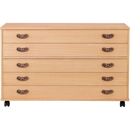 Paulownia chest with casters, persimmon finish (MRPA-05)